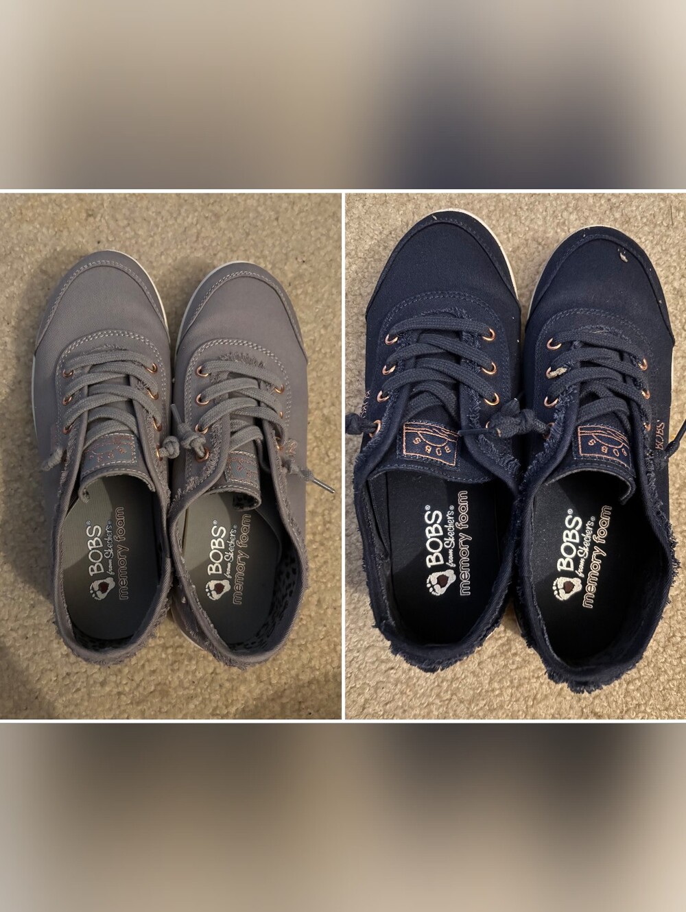 Skechers BOBS Women's Casual Sneakers in Gray and Navy